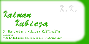 kalman kubicza business card